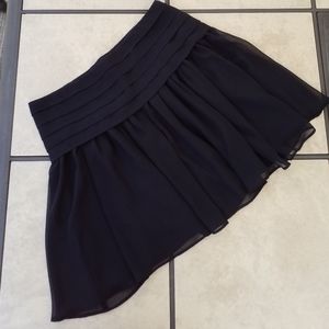 EXPRESS Design Studio Mini SKIRT Size 00 Black full Flounce lined Skirt